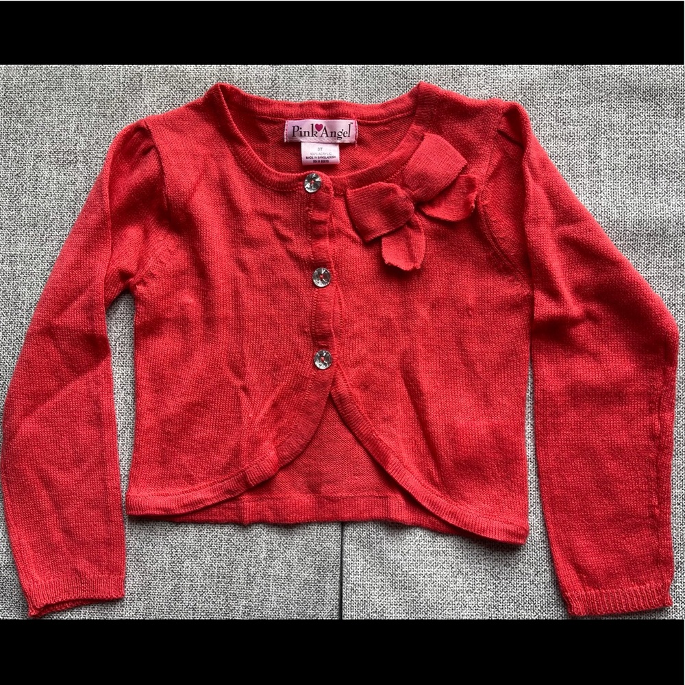 3T Girl Sweater Redish Coral
